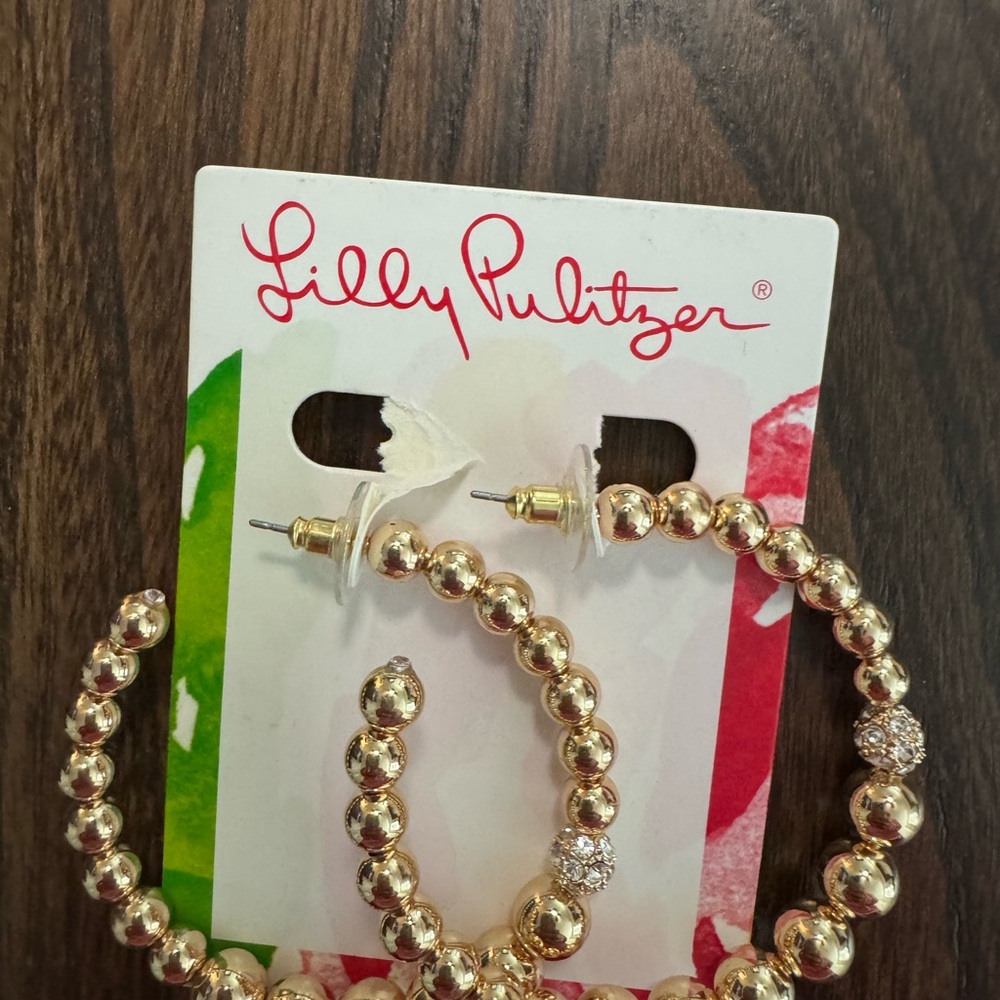 Lilly Pulitzer Gold Metallic Hoop Earrings